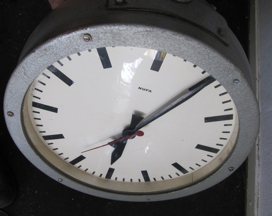 Image 1 of Vintage Double-Sided Clock Station Clock NUFA