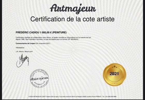 Image 1 of Acrylic on paper, 40x30cm. Framed.