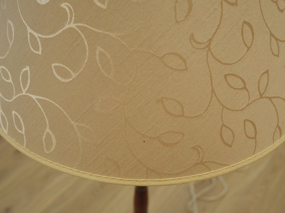 Danish floor lamp with wood and metal base, botanical fabric shade, 1960s, Floor lights, Textile, Multi Color (photo 8 of 13)