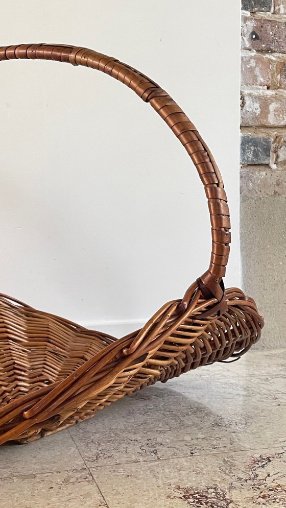 Image 1 of Vintage Rattan Log Basket