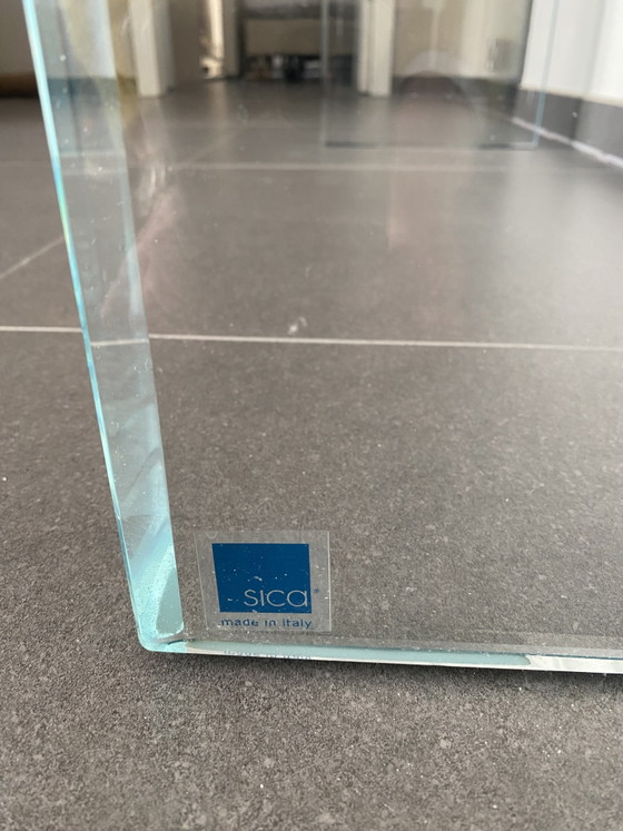 Console en verre courbé, design italien, SICA – Glass, Chrome (photo 4 of 10)
