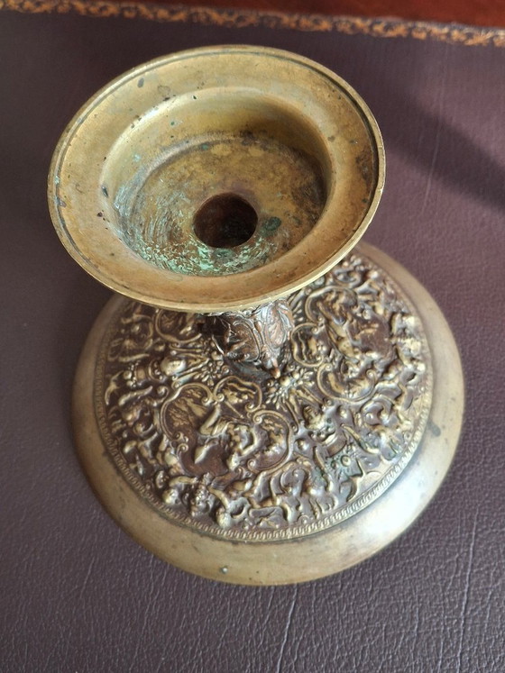 Image 1 of Paar Bronzebecher des Zweiten Kaiserreichs im antiken Stil: Der Triumph der Tugend und Neptun und Amphitrite