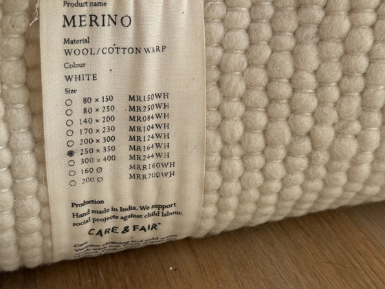 Image 1 of Klassieke collectie vloerkleed van 100% merinowol, wit, 250x350 cm