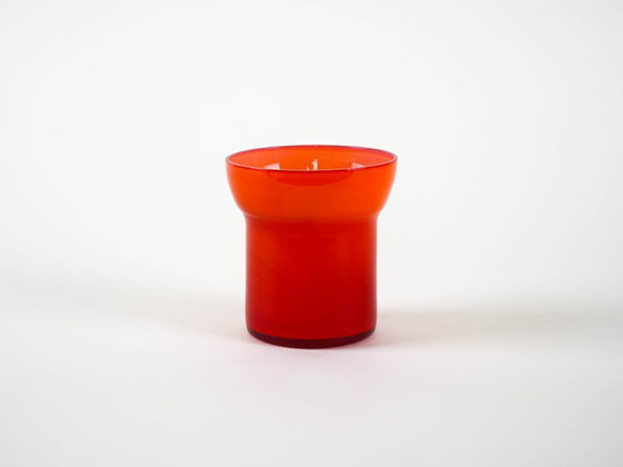 Image 1 of Red glass vase, Danish design, 1970s, made in Denmark