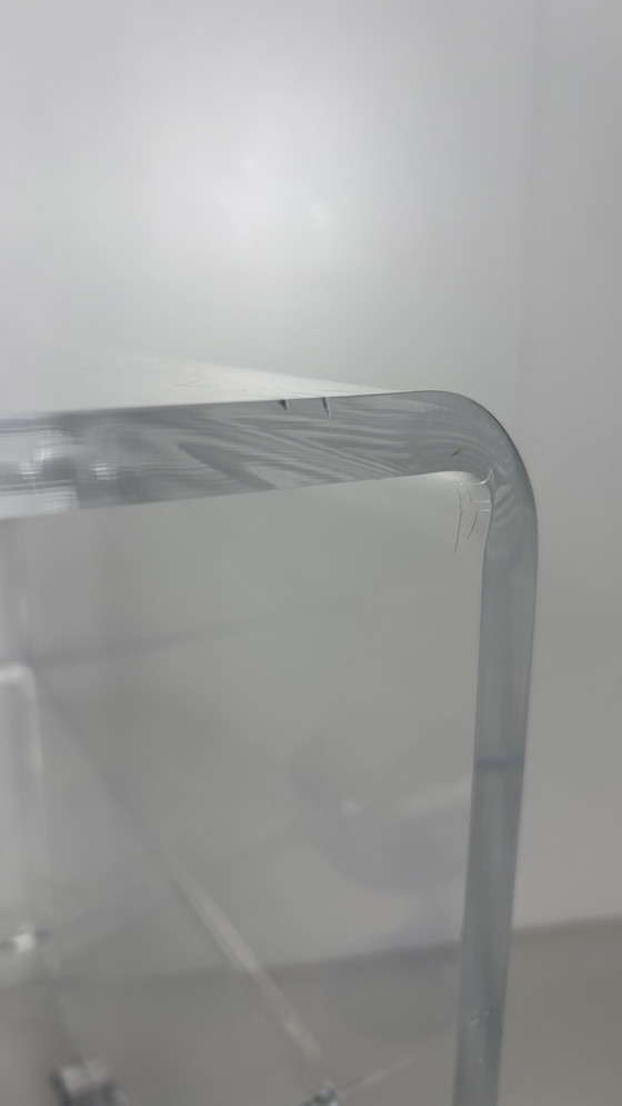 Image 1 of Transparant acryl plexiglas bar cart - audio meubel chroom