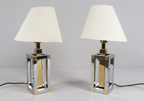 Image 1 of Set van 2 tafellampen/tafellampen van Stephane Davidts voor WKR, Hollywood Regency, Duitsland, jaren 1980