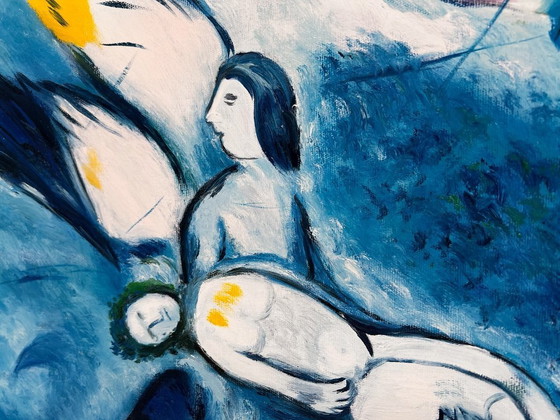 Image 1 of Marc Chagall - La Création de l'Homme - Oil on canvas (rolled)