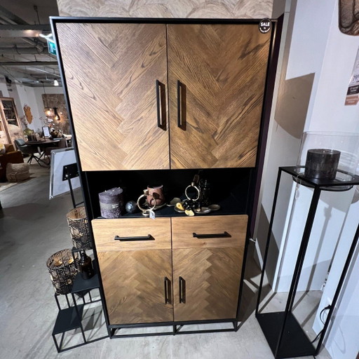 Vinito Aufbewahrungsschrank, Eichenfurnier natur – Pronto Wonen, high boards