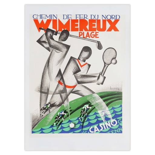 COLLECTIF - PUBLICITE Poster Wimereux-Plage Par Léon Dupin 1987 – Paper
