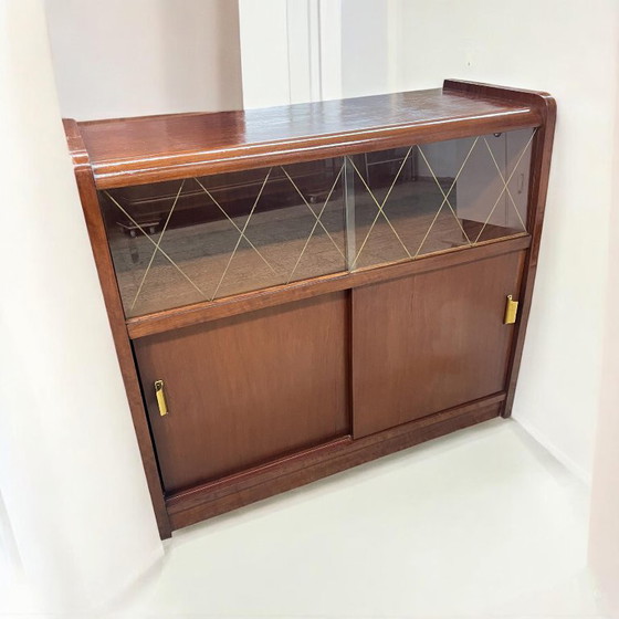 Image 1 of Mid - Century bar/ media cabinet/ sideboard made in Germany in the 1950s from walnut in vintage condition
