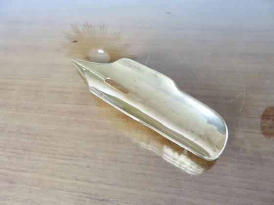 Image 1 of Federförmiger Stifthalter aus Messing, Frankreich, 1970