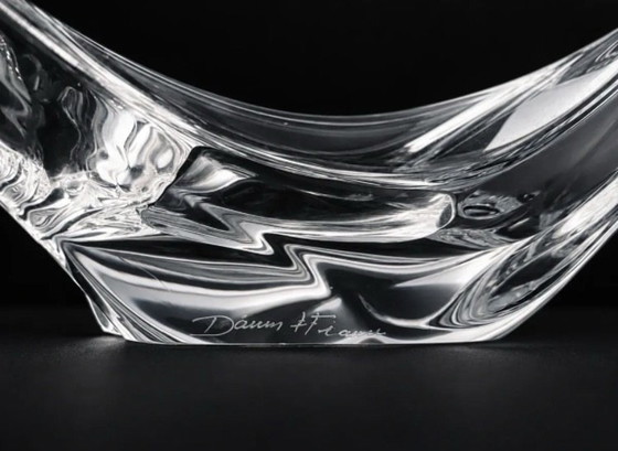 Daum France crystal bowl centerpiece - organic shape, Decorative Objects, Transparent (photo 4 of 5)