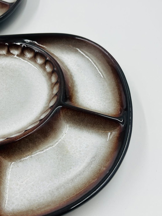 Image 1 of Set of 5 Steuler divided plates attributed to Cari Zalloni