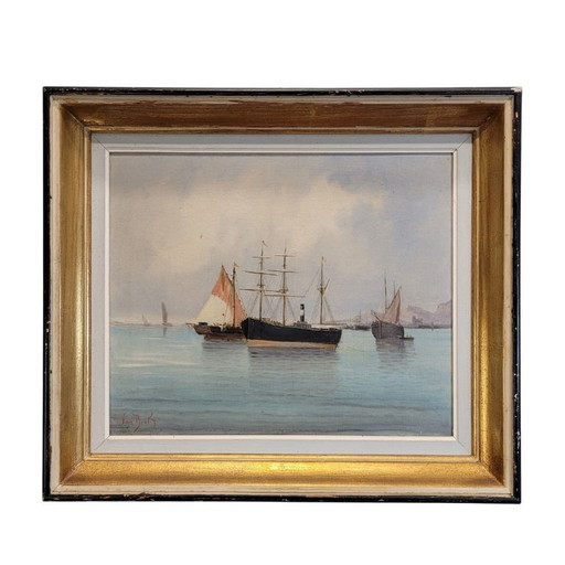“Kortenhoef’s Ships” Bernard van Beek, The Hague School, circa 1910 – Netherlands