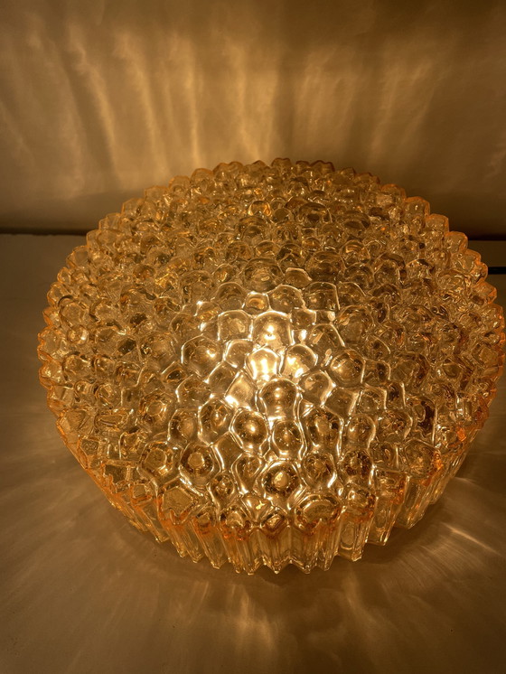 Image 1 of Lampada da parete o da soffitto con texture a bolle di vetro di Helena Tynell per Limburg, Germania, anni '60