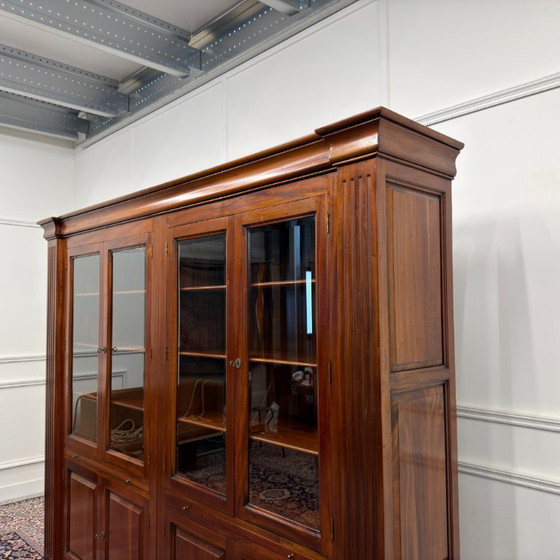 Classic English Bookcase with Columns – Glass, Wood (photo 11 of 20)