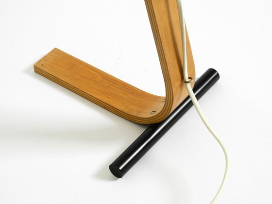 Image 1 of Lampada da tavolo originale Space Age anni '60 in compensato con paralume in plastica di Temde