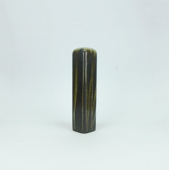 Image 1 of slim VASE ditmar urbach teplice dark and light green 