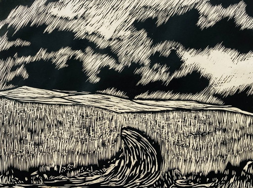 Libbe Venema - Vintage Linocut Landscape - 1980s