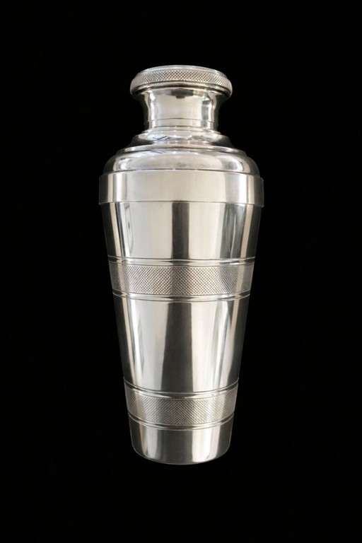 Vintage verzilverde Art Deco cocktailshaker