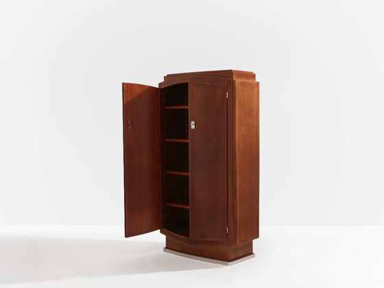 Image 1 of Jules Leleu mahoniehouten kast vernikkeld metaal 1930