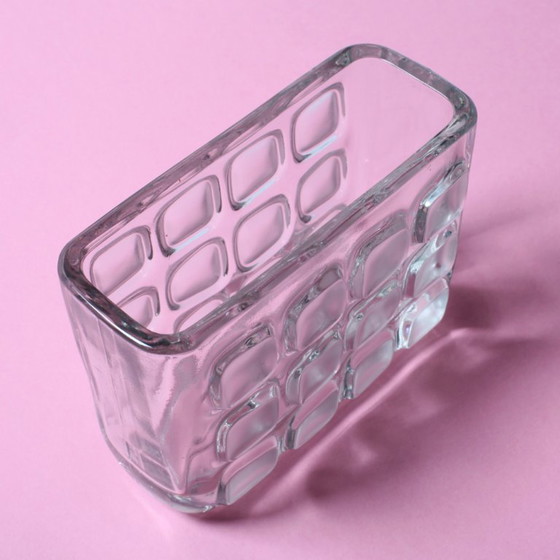 Image 1 of František Vizner Glass Jardinière Vase, Mid-Century Czech Design