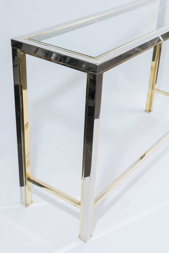 Image 1 of Midcentury console tafel Belgochrome stijl Romeo Ragga/ Willy Rizzo 1970