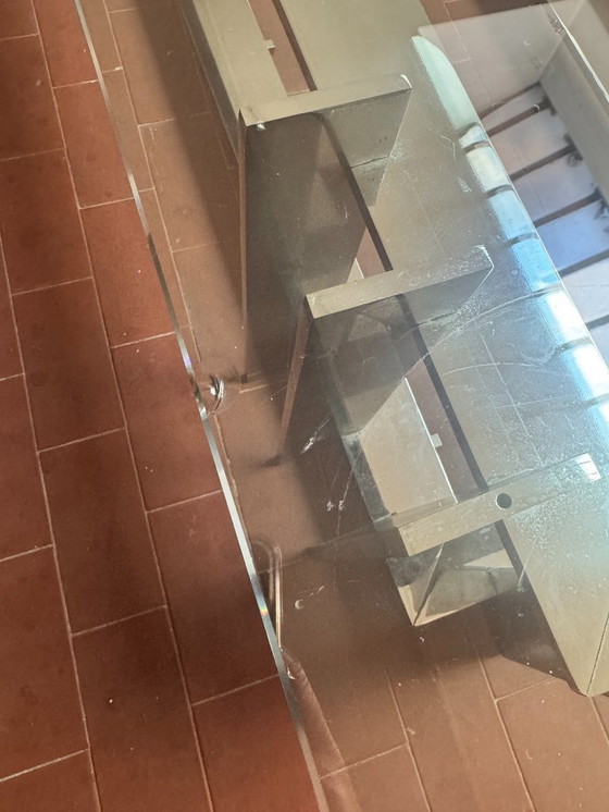 Image 1 of Mesa de centro Saporiti, cristal y cromo, años 70