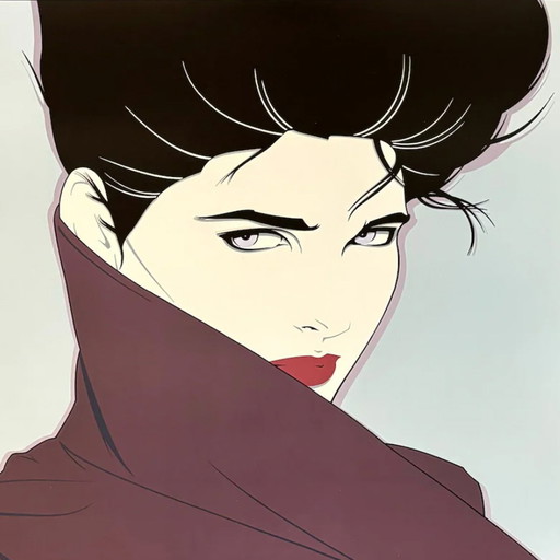 1980S Originele prachtige Patrick Nagel "The Book" Art Poster.