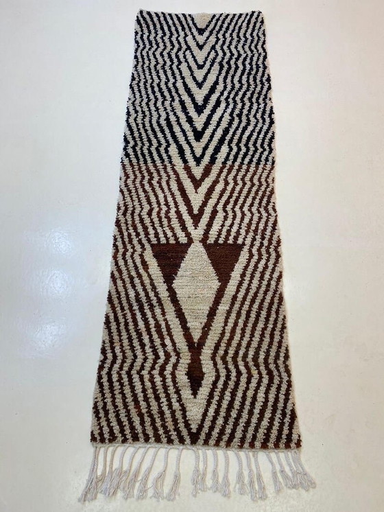 Image 1 of Tapis beni ouraine en laine artisanale größe 100x300 cm