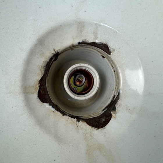 Image 1 of Antique enameled workshop pendant light