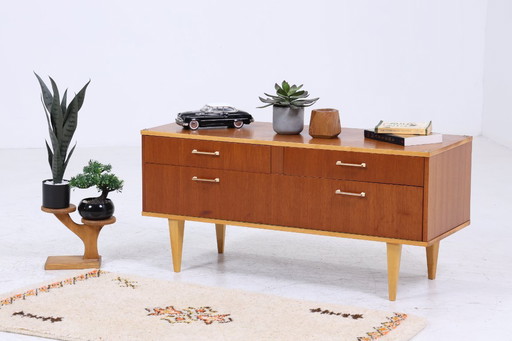 Vintage chest of drawers | Mid - Century lowboard | wooden storage 60s 70s #05-46