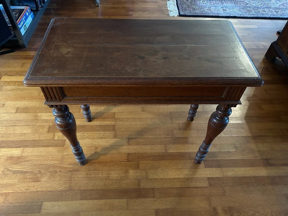 Image 1 of Mesa de bridge plegable antigua de alrededor de 1870