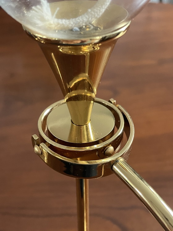 Image 1 of Lampade a olio in ottone di Freddie Andersen, Germania, 1970, con peso a perlina. Set di 2 candele "Clear Drops".