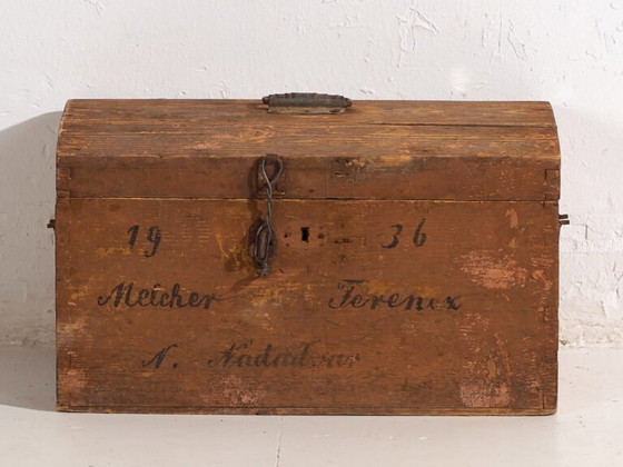 Antique travel chest with original inscription (Year 1936) #21 – Storage cabinet, Rustic (photo 33 of 40)