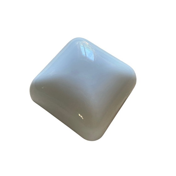 Antique square wall/ceiling light in white opaline glass, 20 cm (photo 8 of 8)