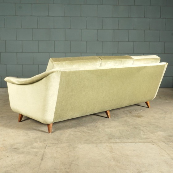 Canapé d'angle vintage / Canapé de groupe – Velours vert menthe pastel – Années 1960 – Coins salon, Velvet (photo 12 of 28)