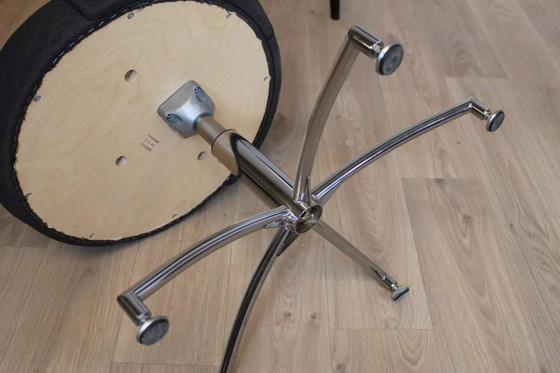 Image 1 of Vintage swivel armchair in axelson grey fabric for 2014 suede upholstery