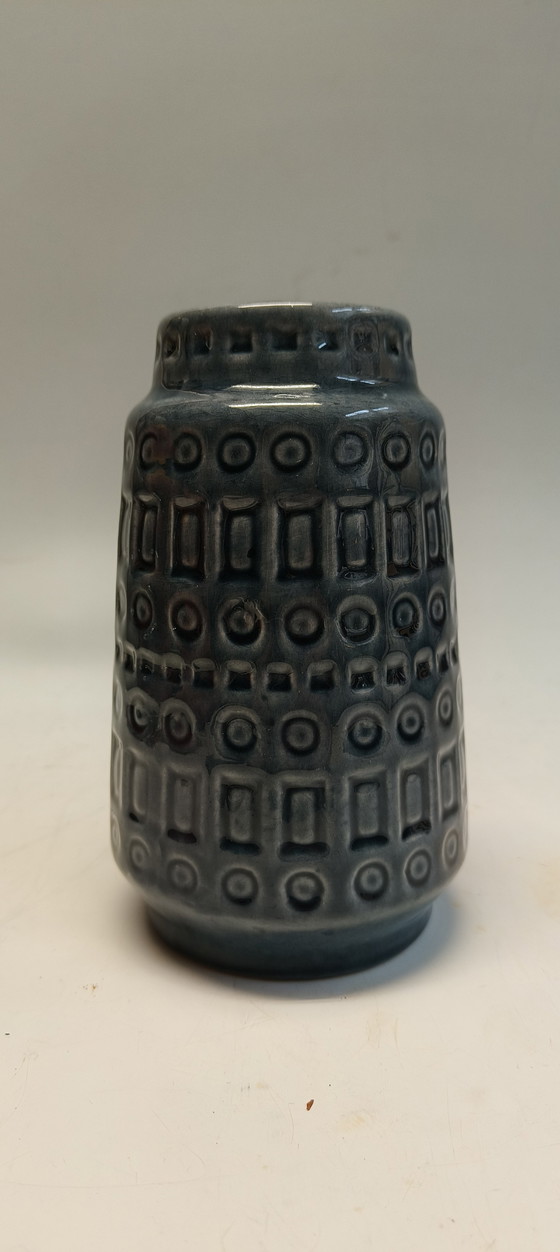 Image 1 of Vaso vintage 1970 Scheurich Inka in ceramica Germania Ovest blu