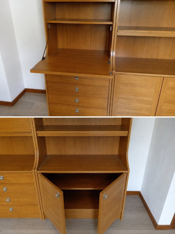 Deens design vintage wandkast, boeken kast, highboard retro/ mid century Scandinavisch teak kleur – Metal (photo 2 of 5)