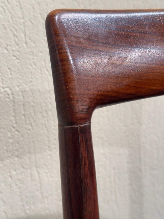 Set van 8 Lübke eetkamerstoelen van palissanderhout, Duitsland, jaren 60. – Velvet, Mid Century Modern (photo 8 of 8)