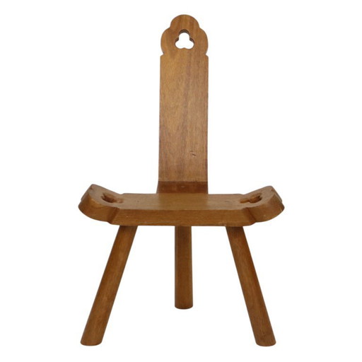 Brutalistischer Dreibeinstuhl aus der Mitte des 20. Jahrhunderts