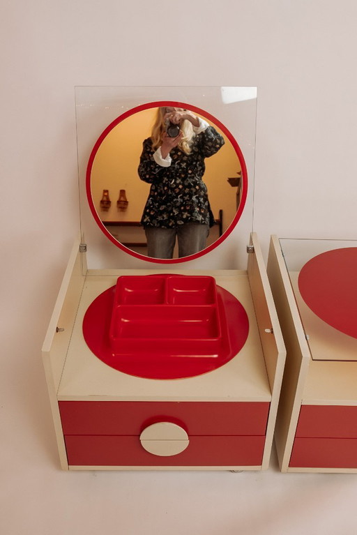 Tables de chevet vintage de style Space Age, italiennes, années 1960