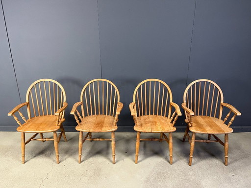 Hermosas sillas de comedor estilo Windsor inglés, juego de 4