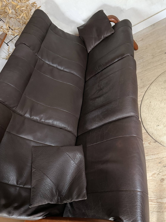 Divano scandinavo a 3 posti in teak e pelle – Divani 3 posti, Leather, Scandinavian (photo 8 of 10)