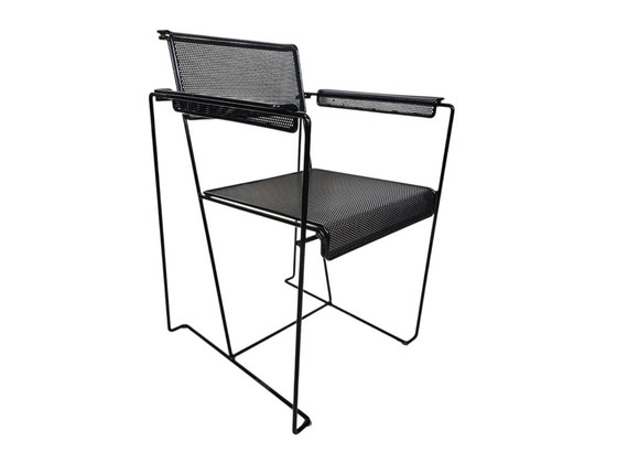 Pilastro Style - Post Modern - (2) Chairs - Perforated Steel - Holland - 70's – Armchairs, Metal (photo 10 of 12)