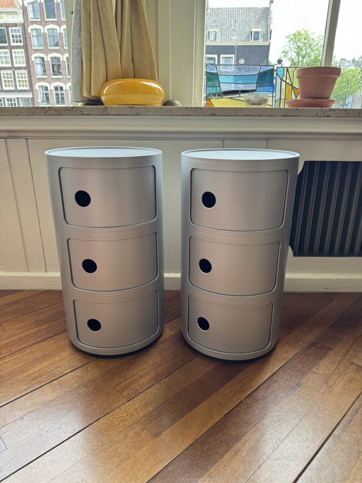 Kartell Componibili gris/argent, 2 pièces