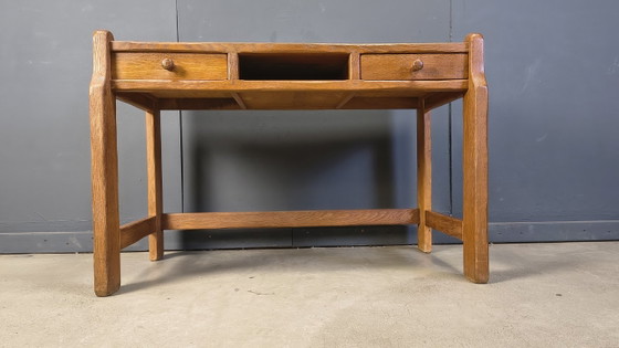 Image 1 of Vintage oak vanity table or desk by Depuydt Belgium, 1960s
