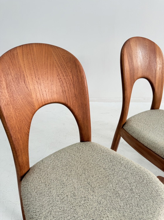 Set van 5 vintage ‘Morten chairs’, Koefoeds Hornslet ‘70 – Eetkamerstoelen, Wood, Wool (photo 4 of 9)