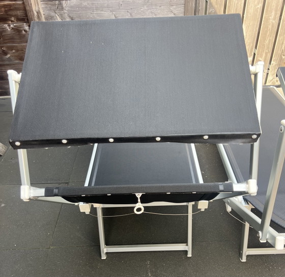 Image 1 of 2x Mooie Italiaanse Ligbedden met Zonneklep (Smeca)